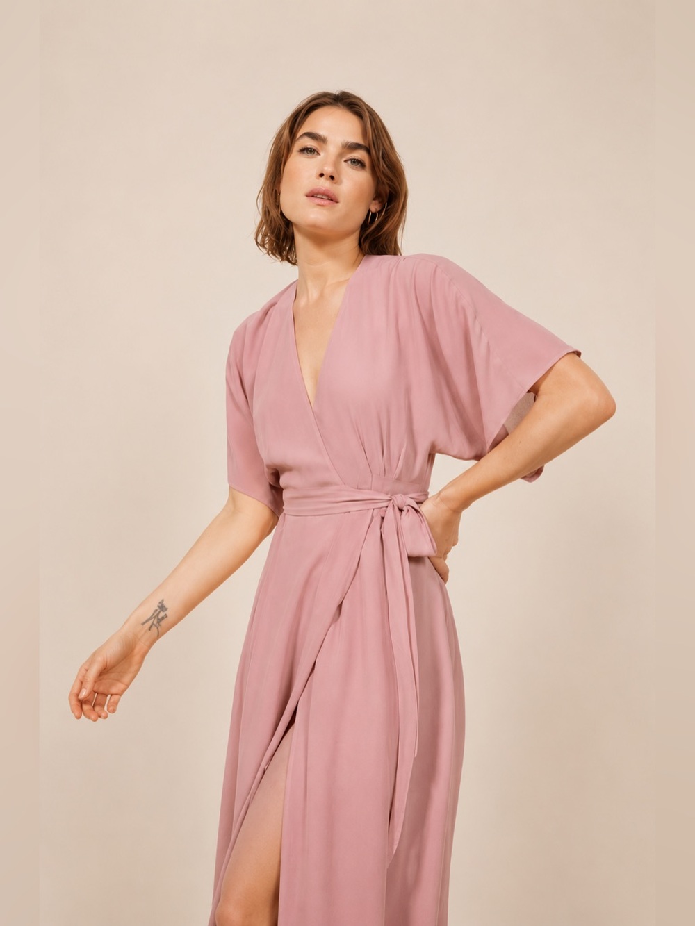 New! Winslow Pink Wrap Maxi Dress with Side Slit 🌸 Small NWT! - Picture 6 of 15